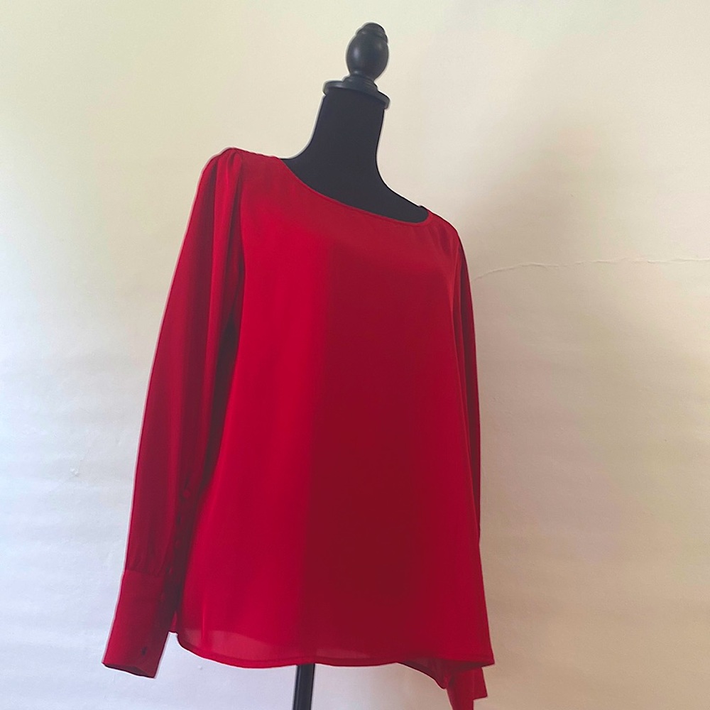 RED SILKY BLOUSE